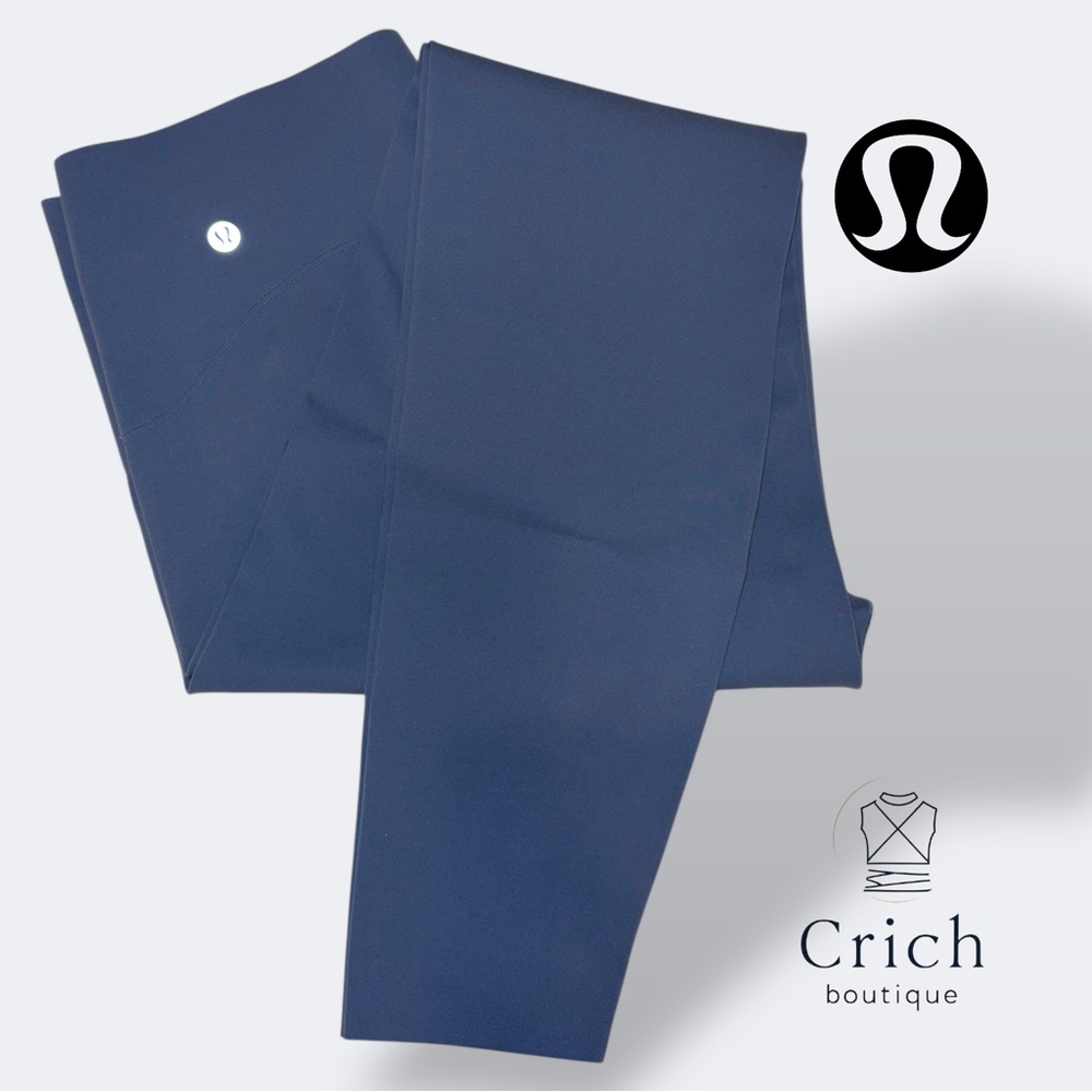 Lululemon Glow Up Blue Twill Tights (Leggings) SIZE 12 NWOT